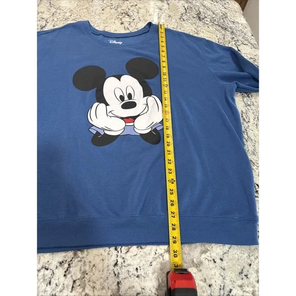 Disney Mickey Mouse Sweatshirt Women's 4XL Long Sleeve Crew Neck Graphic Blue - Picture 10 of 14